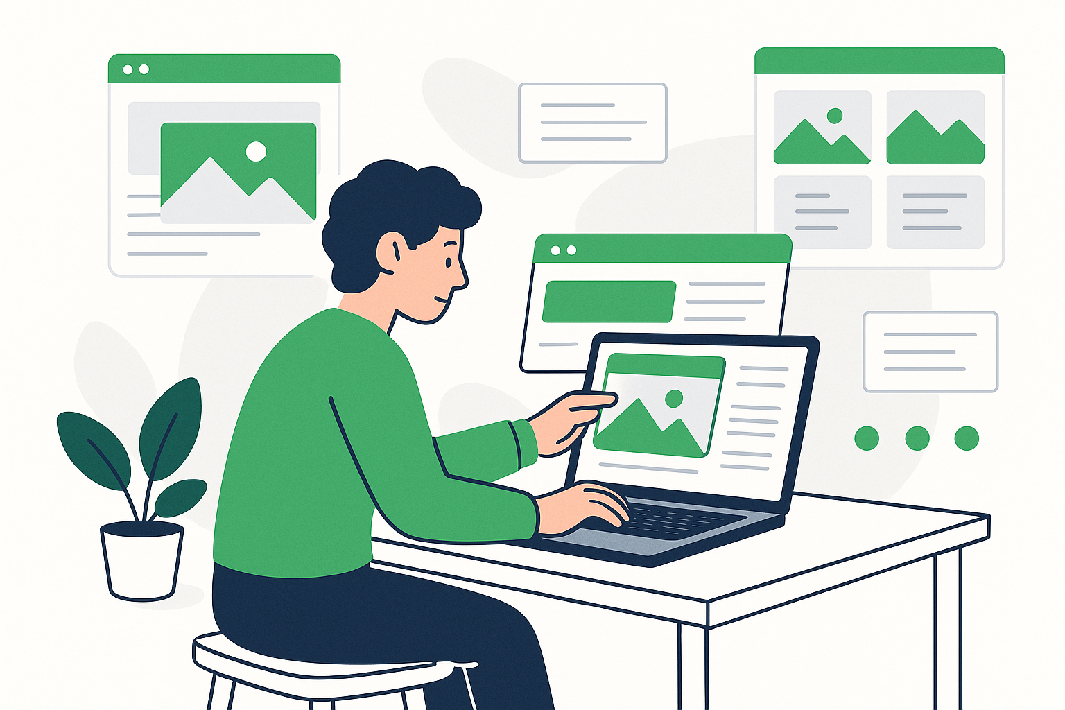 Best website builders for beginners – website design illustration
