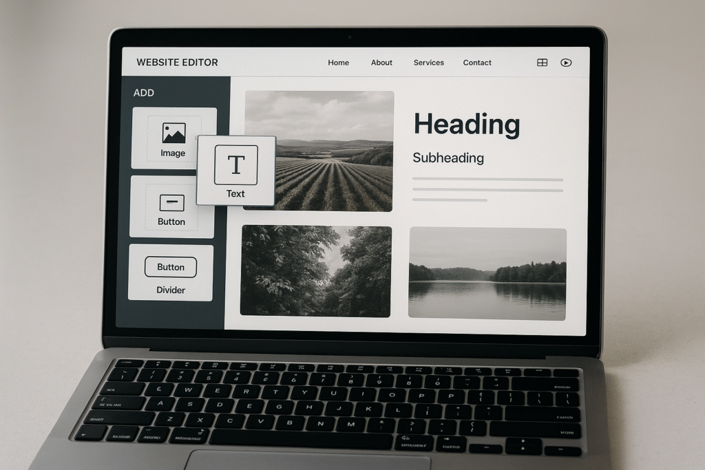 Drag-and-drop website builder interface example