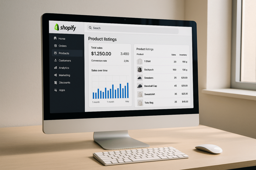 Shopify dashboard example for beginners